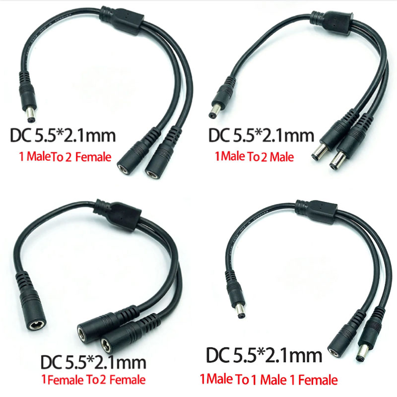 Led El Wire - 1PC DC 5.5mm*2.1mm 1-2 커넥터 남성-여성