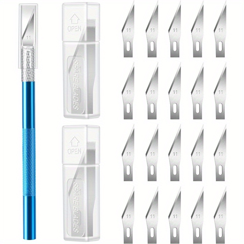 Craft Knife Set - 엑스택토 칼과 20개의 교체용 칼날이 포함된