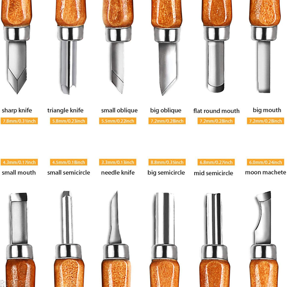 Craft Knife Set - 12Pcs SK2 목공 조각 도구 세트,