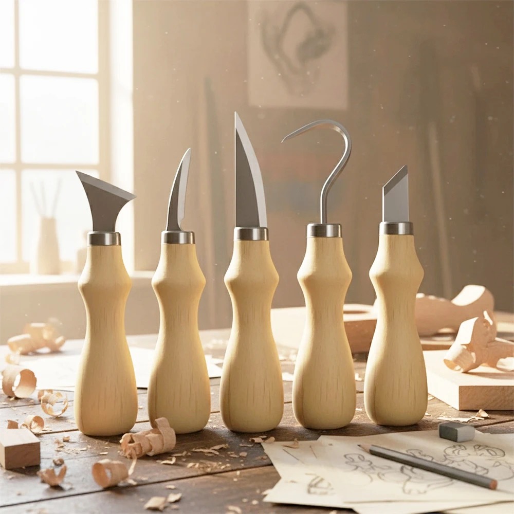 5종 목공 조각 도구 세트, 예술 공예 도구용 곡선형  - Craft Knife Set 리뷰 및 가격