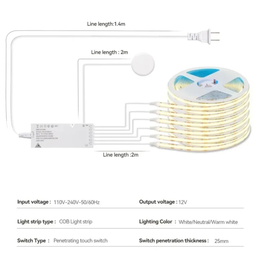 싱크 캐비닛 조명 스마트 센서 스위치 COB 미러 LE - Led El Wire 리뷰 및 가격