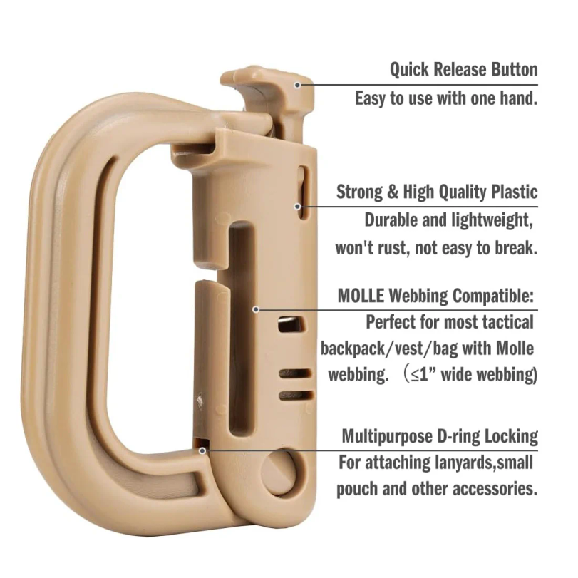 5Pcs 플라스틱 D-링 전술 카라비너 그림록 잠금 하 - D Ring Strap 리뷰 및 가격