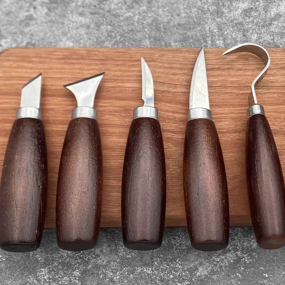 5종 목공 조각 도구 세트, 오크 손잡이 곡선형 칼,  - Craft Knife Set 리뷰 및 가격